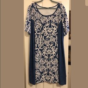 Fabulous Cato blue and white dress size 26/28